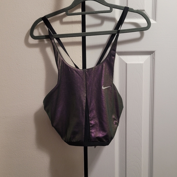 NWT Nike Swimming Onyx Flash reversible crossback top in iridecent black size XL - Picture 5 of 11